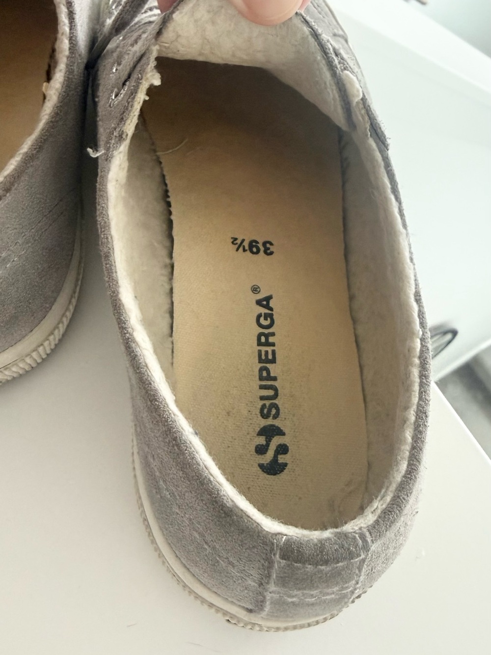 SUPERGA 2750 Shearling Sneakers in Gray Suede Women’s Size 39.5 - Picture 6 of 13